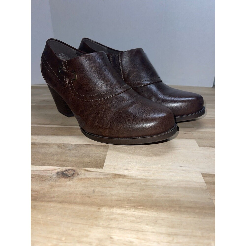 Baretraps Renee Slip-On Shootie Womens 8.5W Dark Brown Comfort Bootie Block Heel